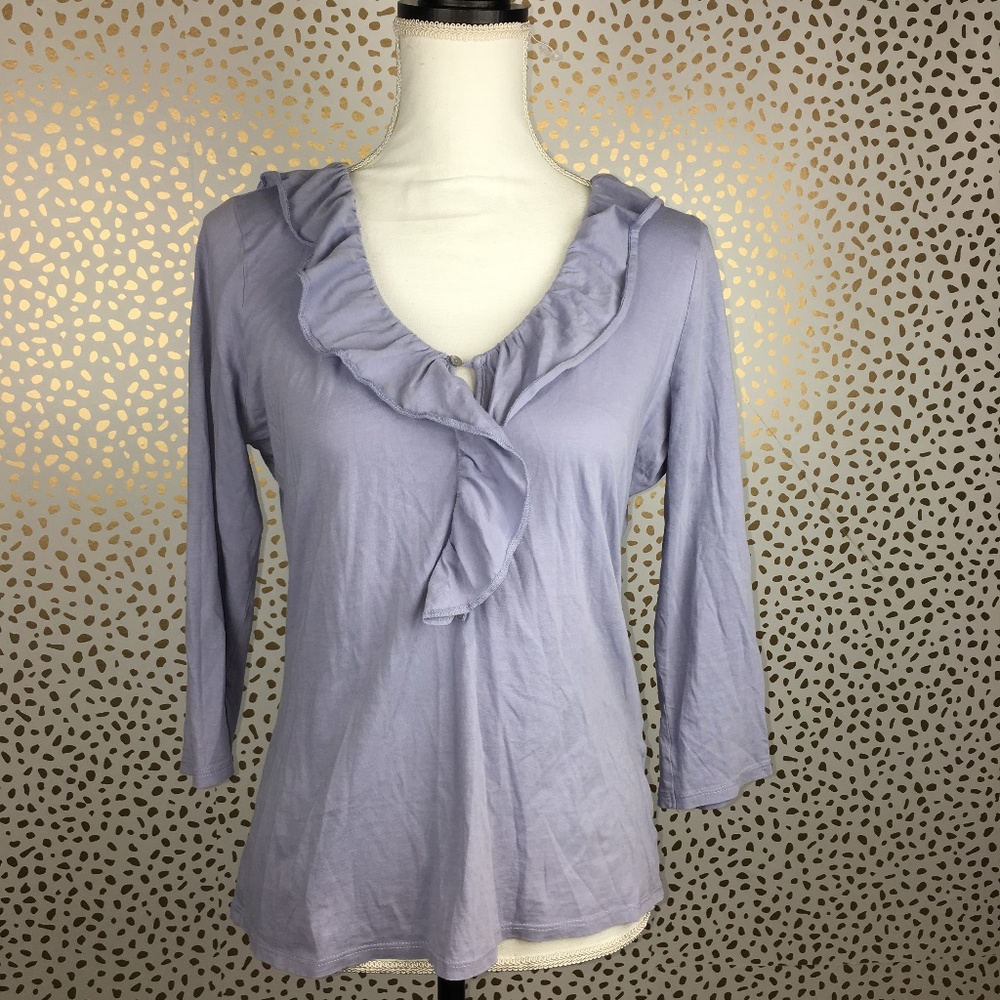 🍋GARNET HILL 3/4 Sleeve Knit Pima Cotton Top